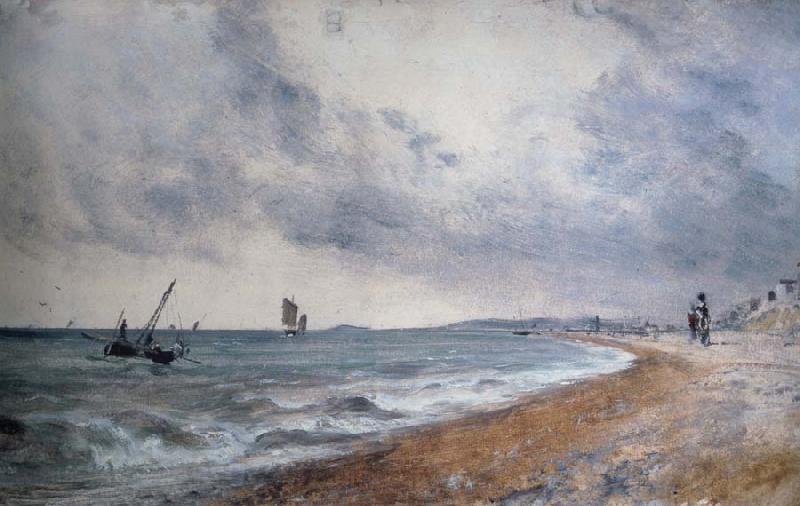 John Constable Hove Beach,withfishing boats Spain oil painting art